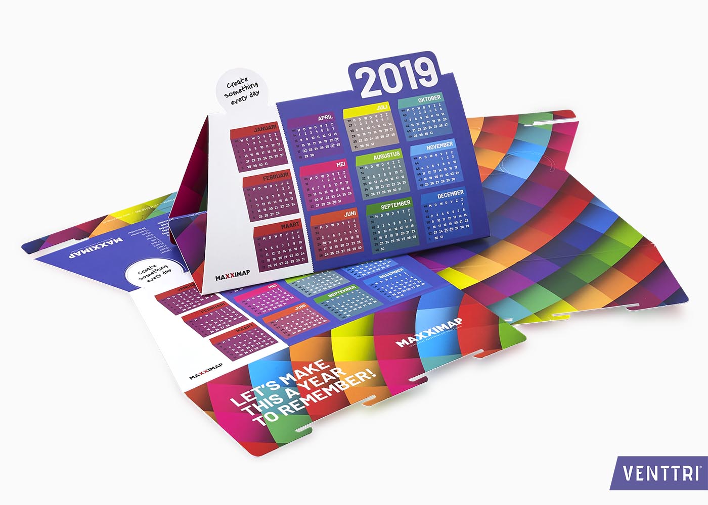 Kleurrijke kalender 2019 2